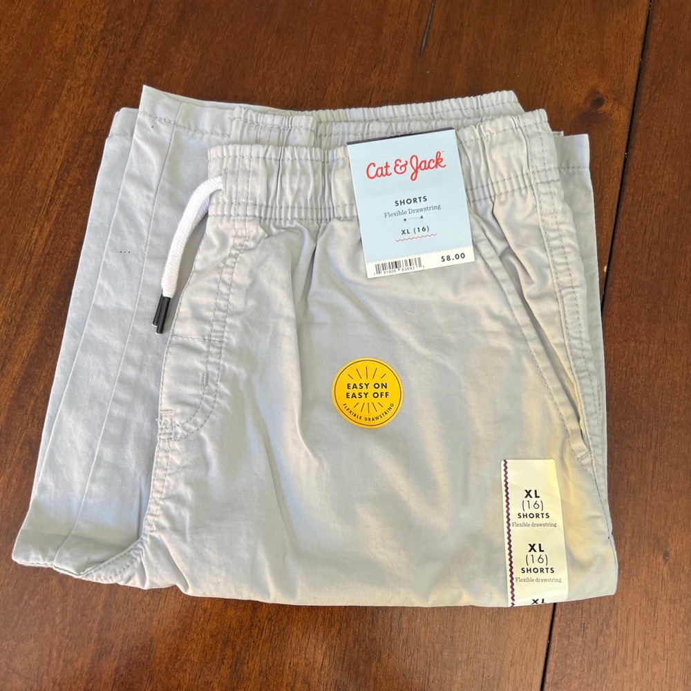 Cat & Jack Light tan almost off white Elastic Waist Pants